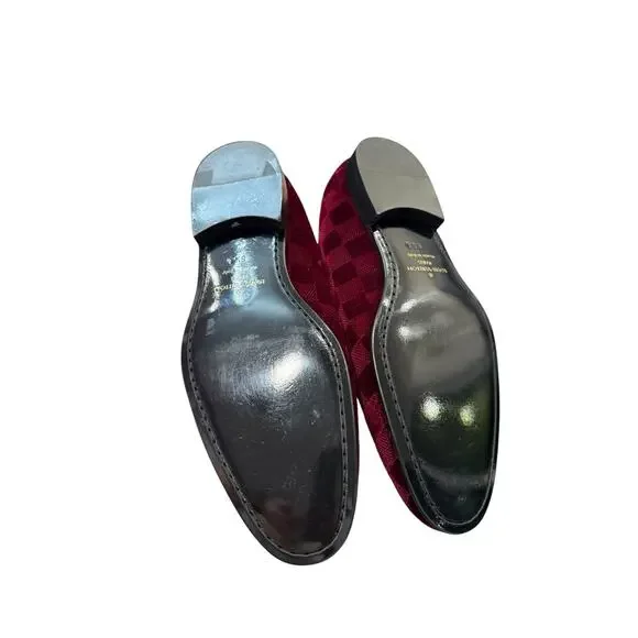 Men's Louis Vuitton Embroidered Damier Velvet Loafers